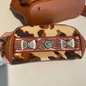 Wrangler faux leather makeup bag